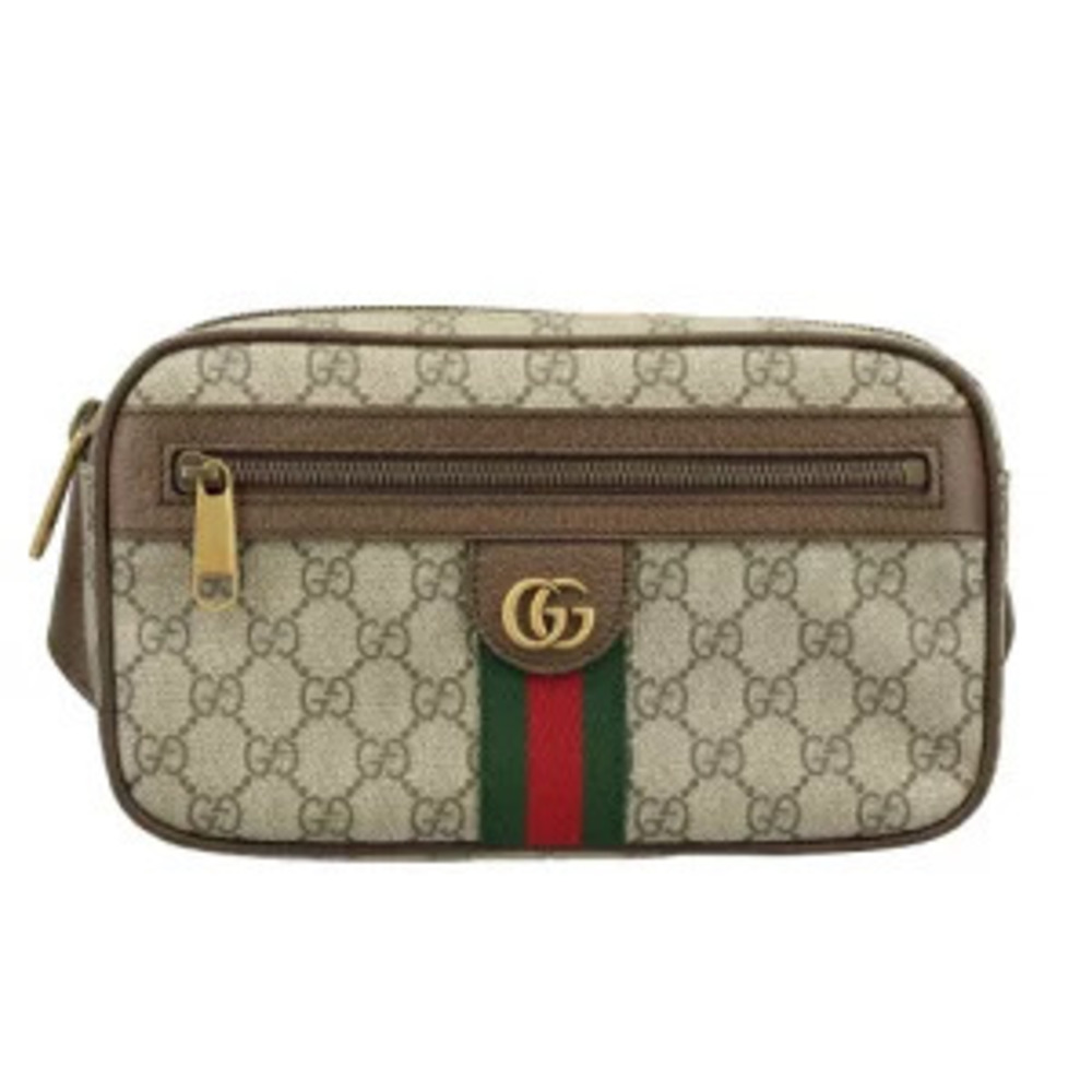 Gucci Ophidia Body Belt Bum Crossbody Bag brown beige ebony